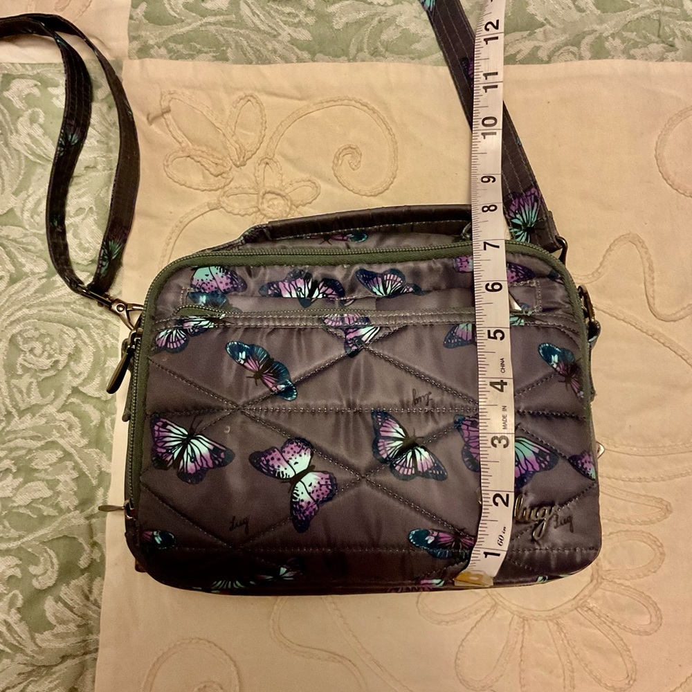 Used Lug Butterfly Grey Roundabout  XL crossbody can convert to belt bag